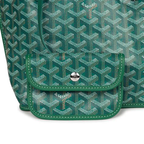 goyard goyardine green anjou mini reversible tote bag palladium hardware|anjou mini tote bags.